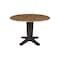 International Concepts 42 in. Solid Wood Round Drop Leaf Pedestal Table with 4 Dining Chairs in Hickory/Washed Coal K45-42DPT-23B-C2-4 - alternate 4